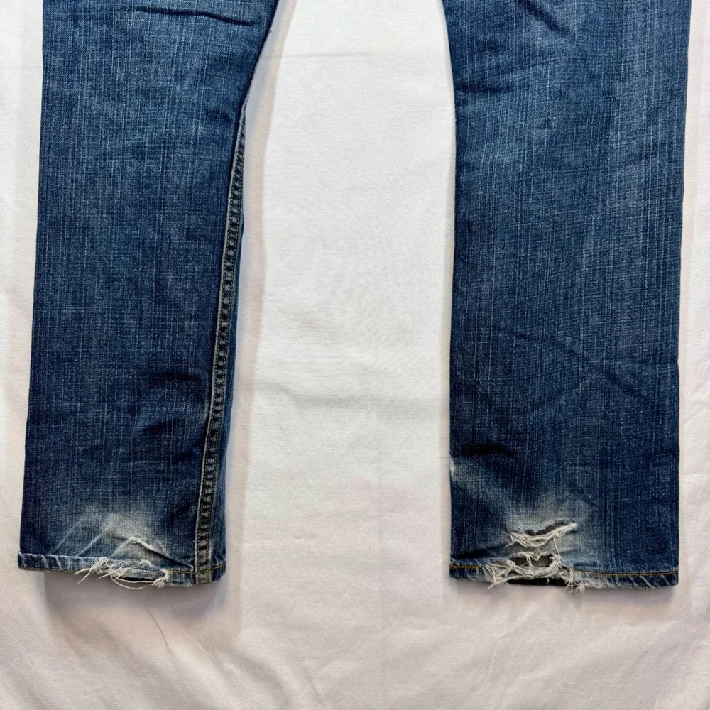 Levi's 505 Regular Fit Jeans Distressed Denim Pants Medium Wash‎ Sz 31x32